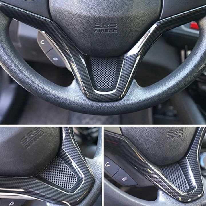 for-vezel-v-2015-2016-2017-car-steering-wheel-panel-cover-trim-garnish-carbon-fiber-sequins