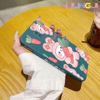 Jlingji เคสปลอกสำหรับ Samsung J6บวก2018 J6ไพรม์เคสโทรศัพท์ลายการ์ตูนกระต่ายแครอทสี่เหลี่ยมจัตุรัสเนื้อนิ่มแบบดั้งเดิมขอบซิลิโคนน้ำแบบคลุมทั้งหมดเคสป้องกันเลนส์กล้องเคสฝาหลังเคสนิ่ม