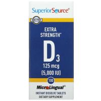 Superior Source Extra Strength D3 125mcg. (5000IU) 100เม็ด