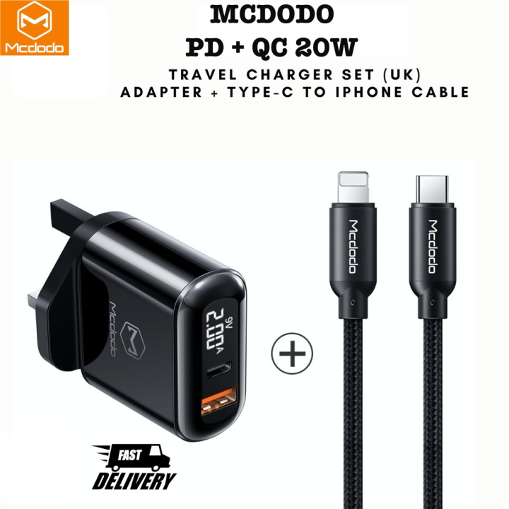 Mcdodo Ch W Pd Qc Travel Charger Set Uk Plug Travel Charger