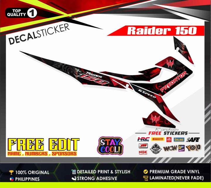 Suzuki Raider 150 Decals - High Quality Waterproof, Scratchproof 