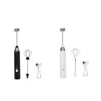 3In1 Portable Electric Milk Frother Foam Maker Handheld Foamer High Speeds Drink Mixer Coffee Frothing Wand