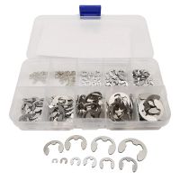 200Pcs/Box E-Type Clip Washer Rings Assortment Kit 304 Stainless Steel Circlip Retaining Ring for Shaft Fastener M1.5~M10 Nails Screws  Fasteners