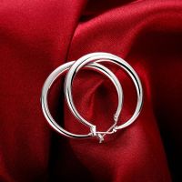 【YP】 925 Sterling 33mm Big Round Hoop Earring Unusual Earrings 2022 Trend Jewelry Shipping