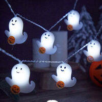 10LED ฮาโลวีน String ไฟสีขาวอบอุ่นสีน่ารักฟักทอง Ghost Lighting Strings สำหรับ Home Halloween Party Decor Suppliesc12-58