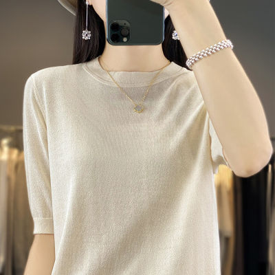 New 2023 summer wind temperament pullover thin round neck conventional sweater womens sweater primary supply 2023