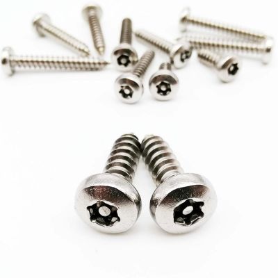 20 buah M2.9 M3.5 M3.9 M4.2 M4.8 304 A2-70 baja tahan karat enam Lobe Torx Pan kepala bulat dengan keamanan Pin sekrup kayu Self-tapping