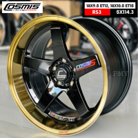 ล้อแม็กขอบ 18x9.5 ET+12, 18x10.5 ET+15 5H114.3 CB73.1?? ยี่ห้อ Cosmis รุ่น RS3(9949) สีดำ+ขอบไดร์ทอง⚫️??(ราคาต่อ1วง)?(ขายยกชุด4วง) ?NEW2022?