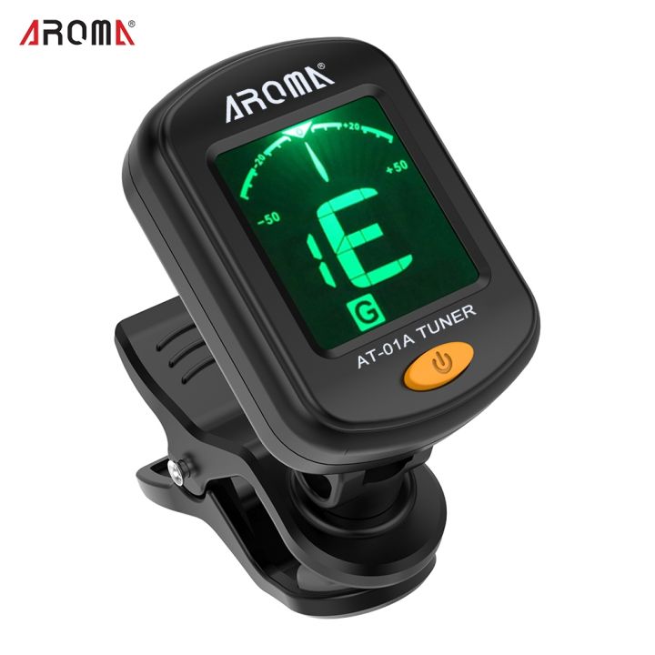 aroma-at-01a-guitar-tuner-rotatable-clip-on-tuner-lcd-display-for-chromatic-acoustic-guitar-bass-ukulele-guitar-accessories