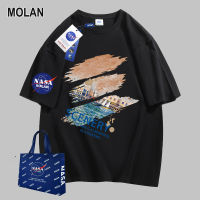 MOLAN เสื้อยืดคู่แบบลำลองสำหรับแขนสั้นเสื้อคอกลมผ้าอุ่นสบาย