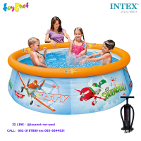 Intex ส่งฟรี สระน้ำ อีซี่เซ็ต 6 ฟุต (1.83x0.51 ม.) เพลนส์ รุ่น 28102 + ที่สูบลม ดับเบิ้ลควิ๊ก ทรี