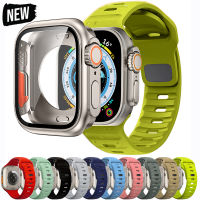 สายยืดกีฬาซิลิโคนอัพเกรดเป็นยางอัลตร้าเคสสำหรับ Apple Watch 40มม. 41มม. 49มม. 44มม. 45มม. สำหรับ Iwatch Series 9 8 7 5 6 SE (ไม่รวมนาฬิกา)