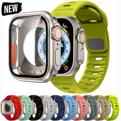 สายยืดกีฬาซิลิโคนอัพเกรดเป็นยางอัลตร้าเคสสำหรับ Apple Watch 40มม. 41มม. 49มม. 44มม. 45มม. สำหรับ Iwatch Series 9 8 7 5 6 SE (ไม่รวมนาฬิกา)