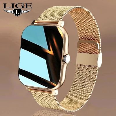 LIGE 2023 Smart Watch สำหรับผู้ชายผู้หญิงของขวัญเต็มหน้าจอสัมผัสกีฬาออกกำลังกายนาฬิกาบลูทูธดิจิตอล S Mart W Atch นาฬิกาข้อมือ