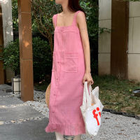 พร้อมส่ง! Timmy pink dress ?? C3582 เดรสยาวสายเดี่ยว เดรสยาวมินิมอล เดรสยาวมินิมอลระบาย