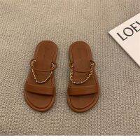 Niche Chain Two-Wear Sandals Soft-Soled Womens Shoes 2022 Summer New Style Roman