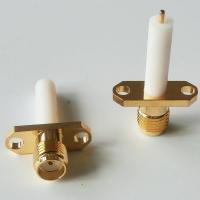 1X New RF Connector SMA Female plug Pin 3mm PTFE 15mm With 2 Hole Flange Chassis Panel Mount deck Solder Copper Brass GOLD Electrical Connectors