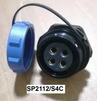 SP21 Connector ยี่ห้อ WEIPU รุ่น SP2112/S4C 4Pin ระดับกันฝุ่นกันน้ำ IP68 ตัวเมีย แบบติดฝั่ง