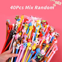 202140PcsLot Cute Cartoon Gel Pen 0.5mm Black Ink Kawaii Pens Student Writing Neutral Pen Stationery Office School Supplies Gifts