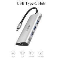 Wiwu 6-in-1 USB C HUB พร้อม 3-Port USB 3.0, Card Reader RJ45 ADAPTER เข้ากันได้สำหรับ MacBook,Surface Go และอุปกรณ์ Type-C อื่นๆ