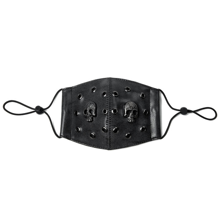 one-piece-dropshipping-european-and-american-punk-pu-leather-neutral-skull-pm2-5-dust-mask-holiday-performance-clothing-accessories