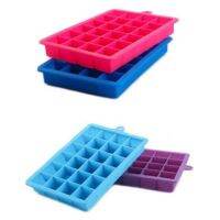 THLT1B 4Pcs 24 Grid Silicone Ice Tray Molds DIY Desert Cocktail Juice Maker Square Mould Random Color