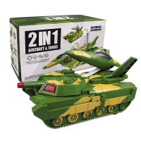 Childrens Electric Deformation Tank Toys Armored Vehicle Universal Light Sound Effect Transformer Robot Boy Car