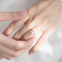 Korean silver charm wedding ring fashion simple diamond proposal ring jewelry ring for women cincin