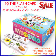 Bộ thẻ học thông minh FlashCard song ngữ Anh - Việt cỡ to 16 chủ đề (416 thẻ) dạy học cho bé từ 0-6 thumbnail