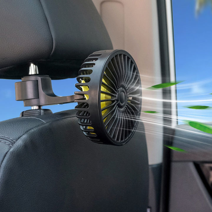 พัดลมติดรถยนต์-usb-สำหรับพนักพิงศีรษะเบาะหลัง3ความเร็ว-summer-air-circulator-cooler