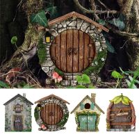 Miniature Fairy Gnome Door Figurines Elf Home For Yard Art Garden Tree Sculpture Statues Decor Outdoor Decor Fairy Garden Door