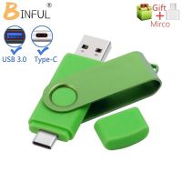 USB BINFUL 3.0 TYPE C แฟลชไดร์ฟ USB OTG ไดร์ฟปากกา512GB 256GB 128GB 64GB 32GB 16GB USB แท่ง USB ขนาด GB 3 In 1ความเร็วสูงโลโก้ Pendrive
