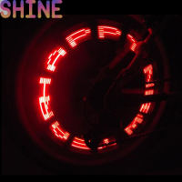 Shine ล้อจักรยานไฟ LED ยางวาล์วแฟลชโคมไฟด้วยคำว่า BIKE ACCESSORY