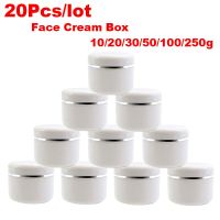 20Pcs 30g 50g 100g 250g Empty Cosmetic Plastic Face Cream Box Lipstick Face Cream Pot Pot Refillable Container Bottle Travel Size Bottles Containers T