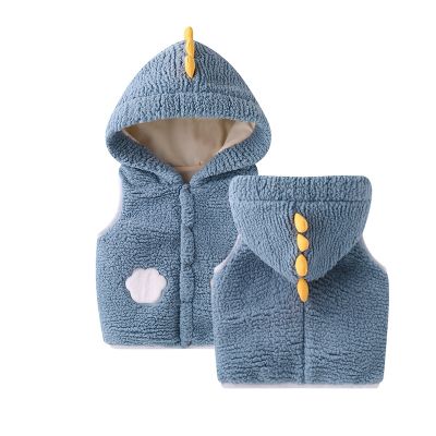 （Good baby store） Children  39;s Vest Autumn Sleeveless Cartoon Clothes Baby Hooded Jacket Plus Velvet Vest Kids Toddler Warm Clothing Casual Outwear