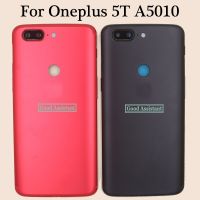 เคสหลัง Oneplus 5T สีดำ/ แดงสำหรับ1+ ทั่วโลก5T เคสฝาหลังปิดโทรศัพท์ประตูหลังอะไหล่กระจก