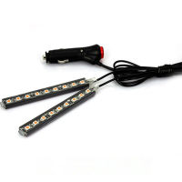 Multicolor Car 9 LED 2 In1 Interior Atmosphere Lights Dash Floor Foot Strip Lights Lighter Adapter Decorative Lamp