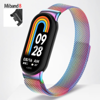 HotMilanese Loop สำหรับ Band 8 NFC โลหะสายรัดข้อมือแม่เหล็ก Miband 8 Smartwatch เปลี่ยนสร้อยข้อมือสำหรับ Smart Band 8สาย