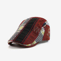 ผู้ชาย Beret หมวก Patchwork Newsboy Beret ปรับ Cabbie ผ้าฝ้ายแบนหมวกสำหรับขับรถล่าสัตว์ตกปลากลางแจ้งจัดส่งฟรี