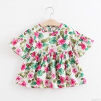 Toddler Baby Dress Girls Short Sleeve Princess Party Tutu Summer Floral Dresses