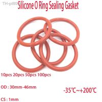 ✷  10 20 50 100pcs OD30mm 46mm Thickness 1mm Food Grade Silicone O Ring  Waterproof And High Temperature Resistant Red Seal Ring