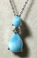 จี้หินลาริม่าร์ Larimar จากสาธารณรัฐโดมินิกัน หินแห่งคำอธิษฐานขอพร