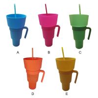 Stay Refreshed And Snack-Ready Straw Cup With Handle And Cup Lid Can Be Used As Body Of Cup To Hold Water Is