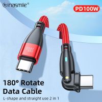 ◎ 180 Rotate for gaming Type C To USB C Cable Wire For Samsung Xiaomi Huawei PD 100W Fast Charging Type C Data Cord For Macbook