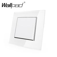 1 Gang สวิตช์1ทาง Wallpad 110-250V แก้วคริสตัลสีขาว Schuko Eu มาตรฐานยุโรปสวิตช์1แก๊งพร้อมกรงเล็บกล่องกลม