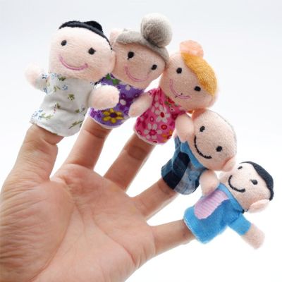 OAK 6pcs น่ารักน่ารักๆ ตุ๊กตานิ้วมือเด็ก การโต้ตอบระหว่างพ่อแม่และลูก หนึ่งครอบครัว ของเล่นเพื่อการศึกษาในยุคแรก แฟชั่นสำหรับผู้หญิง ตุ๊กตาการ์ตูน ของเล่นตุ๊กตานิ้ว เด็กๆเด็กๆ