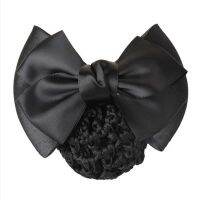 Hair Cover Bowknot Lady Barrette Headband Satin Bun Snood Clip