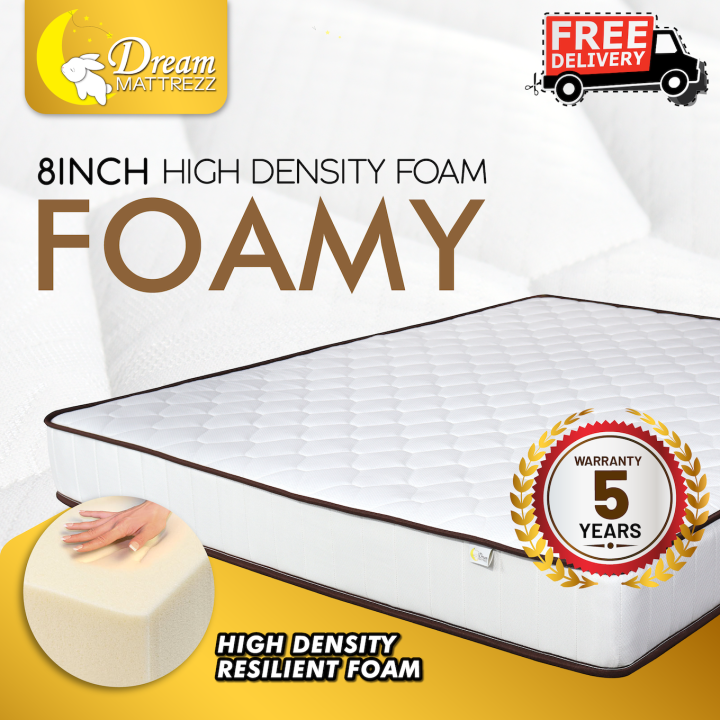 Dream Mattress Foamy 8 Inch High Density Foam Mattress Tilam King