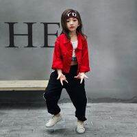 [COD] New retro loose denim jacket top hip-hop style children boys and girls dance performance