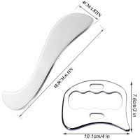 ชุดกดสิวขูดกล้ามเนื้อ2อิน1สแตนเลสเครื่องมือเครื่องนวดขัดถูสำหรับการทำกายภาพบำบัดอุปกรณ์นวดยิมที่บ้าน